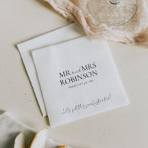 Moderno Sr. e Sra. Elegant Wedding Napkin