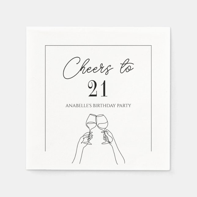 Guardanapo De Papel Modernos elegantes para 21 anos (Frente)