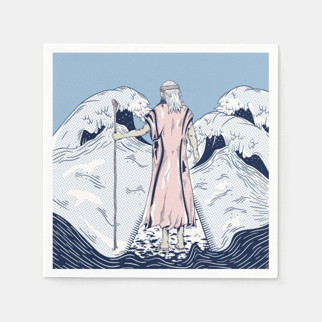 Guardanapo De Papel Moisés e mar de separação (Frente)