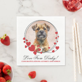 Guardanapo De Papel Moldura de Coração Vermelho de Border Terrier Foto