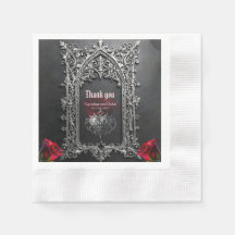 Moldura de Rosa de Casamento Gótico Elegante