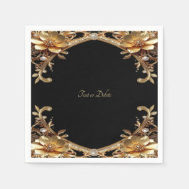 Guardanapo De Papel Moldura Dourada Elegante