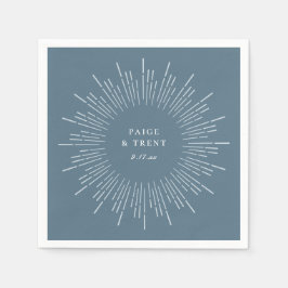 Guardanapo De Papel Moldura Modern Sunburst Azul Arrasa