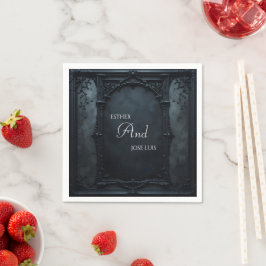 Guardanapo De Papel Moldura Quadrada Gótica Casamento
