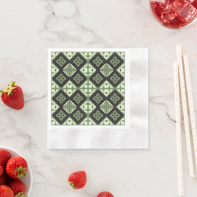 Guardanapo De Papel molho clássico de moda de textura verde quadrado (Insitu)
