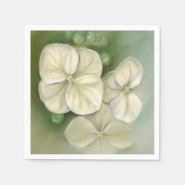 Guardanapo De Papel Molho Pastel Branco Hydrangea Floral