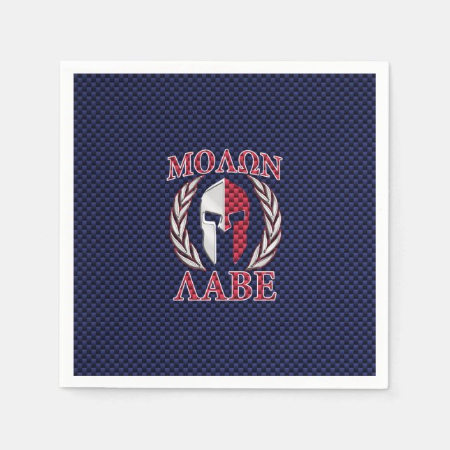 Guardanapo De Papel Molon Labe Spartan Warrior Fibra de Carbono (Frente)