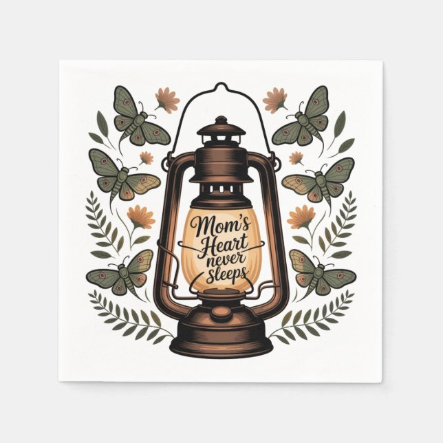 Guardanapo De Papel Mom’s Heart Never Sleeps (Frente)