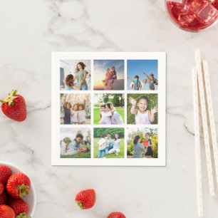 Guardanapo De Papel Momentos Estimados: personalizável 9 Fotografias C