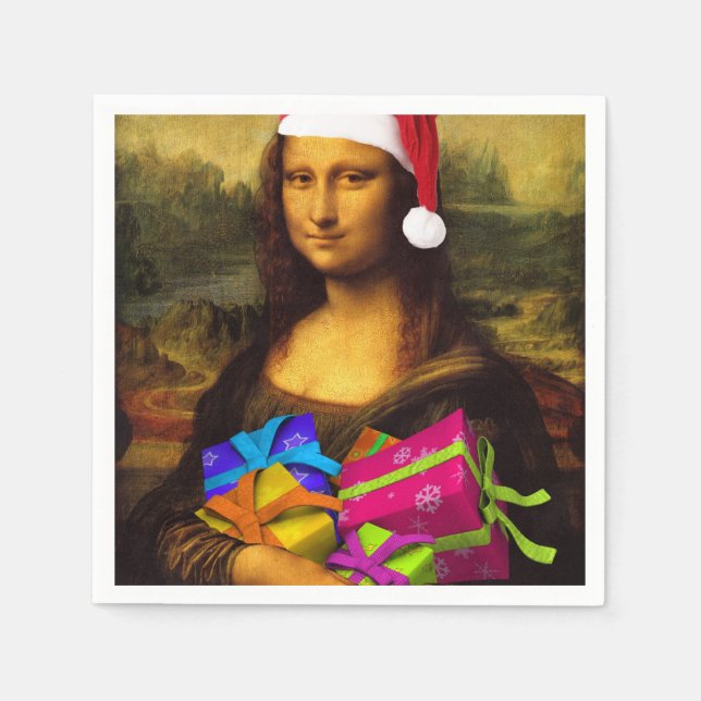Guardanapo De Papel Mona Lisa Santa Claus (Frente)