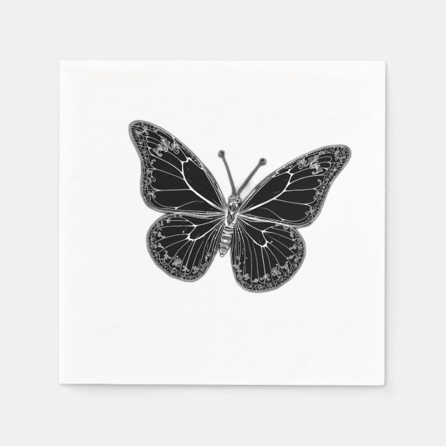 Guardanapo De Papel Monarch Butterfly with Detailed Wing Patterns (Frente)