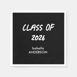 Guardanapo De Papel Mondern Black and White Graduation 