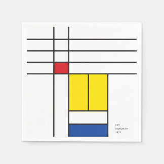 Guardanapo De Papel Mondrian II Design de Arte Moderna Minimalista De 