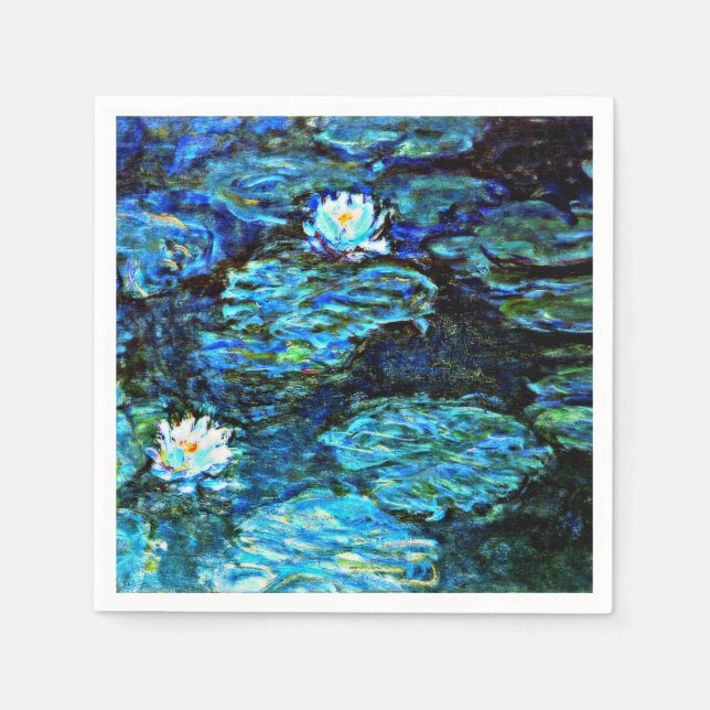 Guardanapo De Papel Monet - Líquidos de Água Azul (Frente)
