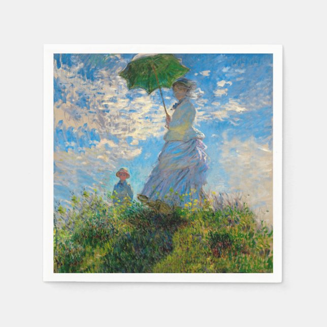 Guardanapo De Papel Monet Mulher Guarda-Sol Impressionismo (Frente)