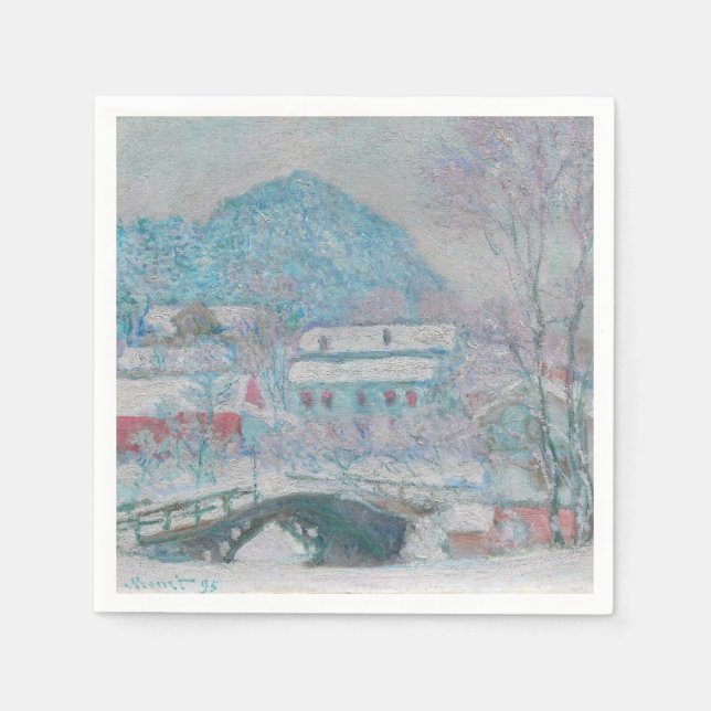 Guardanapo De Papel Monet - Noruega, Sandviken Village na neve (Frente)