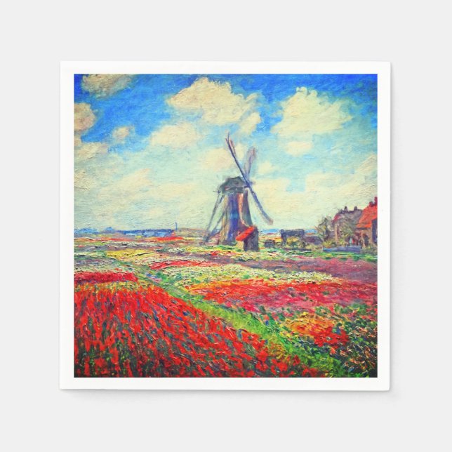 Guardanapo De Papel Monet Tulips Windmill (Frente)