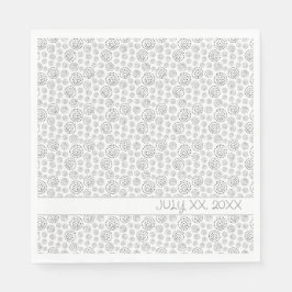 Guardanapo De Papel Monochromatic Black Geometric Swirls Pattern