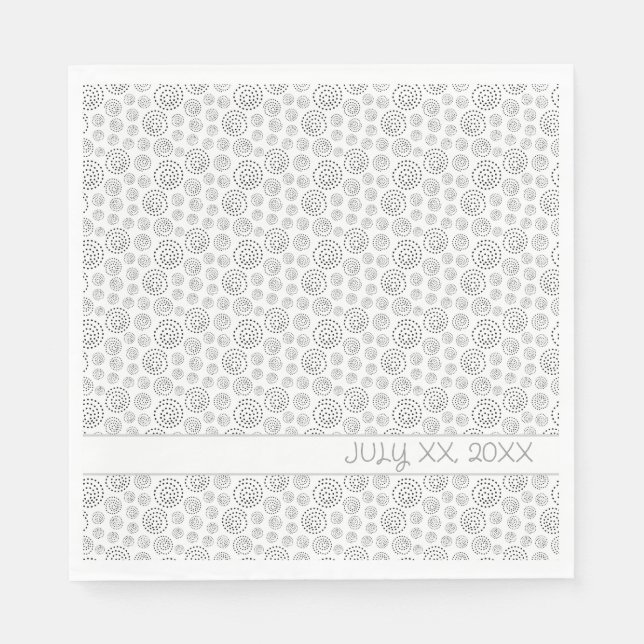 Guardanapo De Papel Monochromatic Black Geometric Swirls Pattern (Frente)