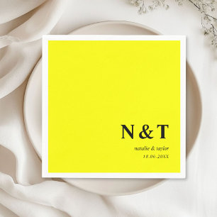 Guardanapo De Papel Monograma amarelo-neon