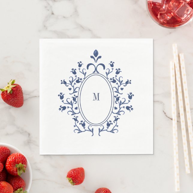 Guardanapo De Papel Monograma Azul (Insitu)