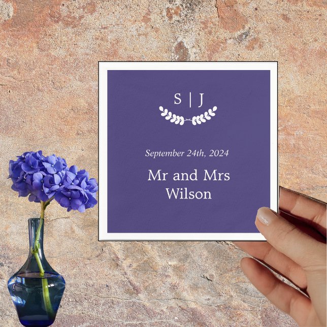 Guardanapo De Papel Monograma Blue Jewel Tone Janta coquetel (Criador carregado)