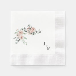 Guardanapo De Papel Monograma Blush Floral Casamento Cozido