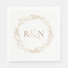 Guardanapo De Papel Monograma Clássico com Grinalda de Louro