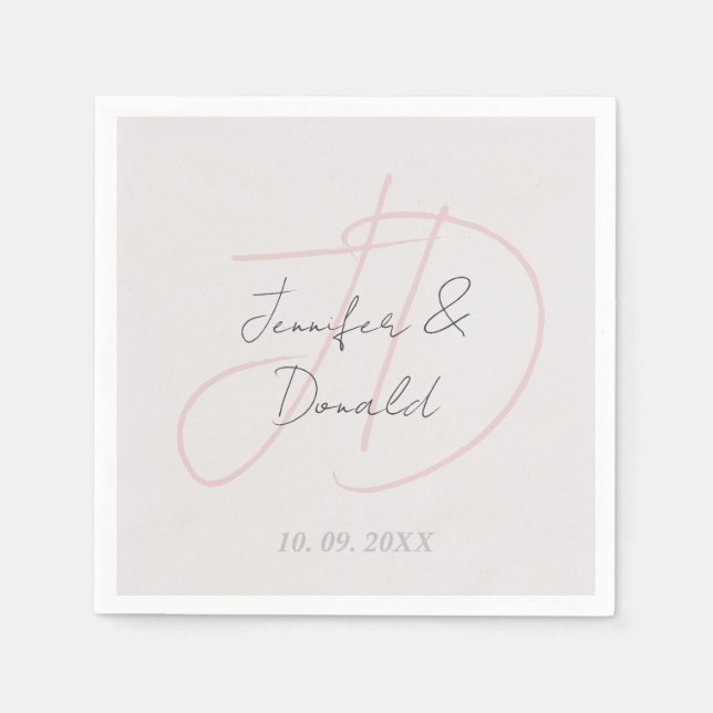 Guardanapo De Papel Monograma clássico de tendências da caligrafia (Frente)