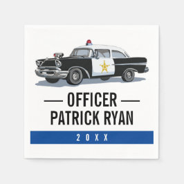 Guardanapo De Papel Monograma de Carro Policial Thin Blue Line