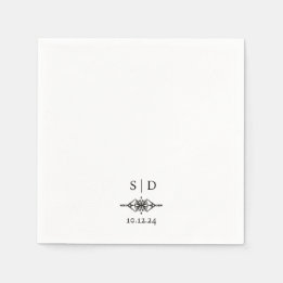 Guardanapo De Papel Monograma de Casal de Casamento Personalizado Únic
