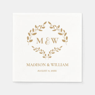 Guardanapo De Papel Monograma de Casamento de Crest Elegante Personali
