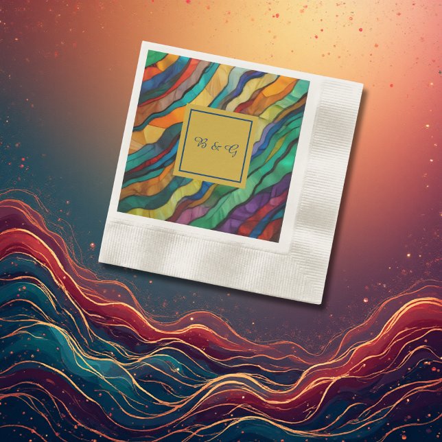 Guardanapo De Papel Monograma de casamento de destino opuloso africano (Criador carregado)