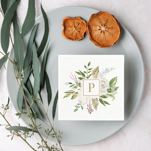 Guardanapo De Papel Monograma de Casamento de Sangue Dourado (Criador carregado)