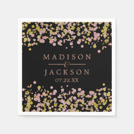 Guardanapo De Papel Monograma de Casamento Dourado do Confetti Sparkle