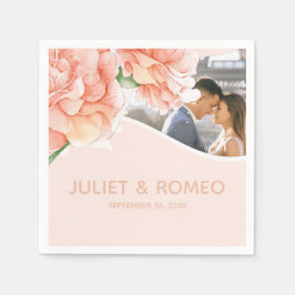 Guardanapo De Papel Monograma de Casamento Elegante Floral