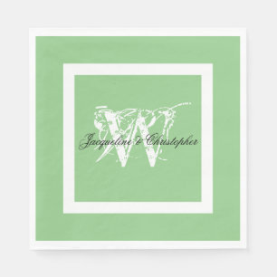 Guardanapo De Papel Monograma de Casamento Elegante Nome Chic Soft Min