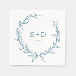 Guardanapo De Papel Monograma de Casamento Formal Minimalista Napkin