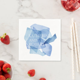 Guardanapo De Papel Monograma de Casamento Formas de Aquarela Moderna