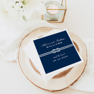 Guardanapo De Papel Monograma de Casamento Náutico Azul-Marinho Náutic