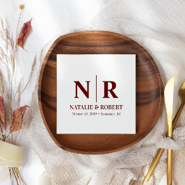 Guardanapo De Papel Monograma De Casamento, Noite E Iniciais Legais