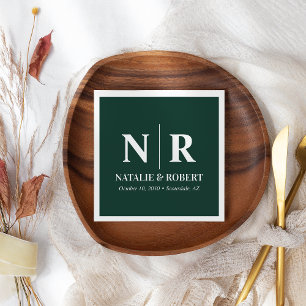 Guardanapo De Papel Monograma De Casamento, Noite E Iniciais Legais