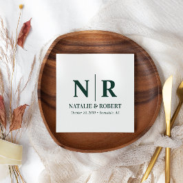 Guardanapo De Papel Monograma De Casamento, Noite E Iniciais Legais