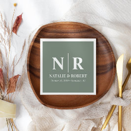 Guardanapo De Papel Monograma De Casamento, Noite E Iniciais Legais