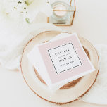 Guardanapo De Papel Monograma de Casamento Rosa Pálido Elegante e Mode<br><div class="desc">O guardanapo de casamento elegante e moderno apresenta uma simples borda rosa pincelada e pálida e uma design de monograma chic e quadrado mínimo que pode ser personalizada com a noiva e as iniciais do noivo e a data do casamento.</div>