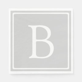 Guardanapo De Papel Monograma de Cinzas leves simples