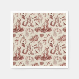 Guardanapo De Papel Monograma de Estimação de Natal Um Golden Retrieve