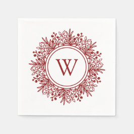 Guardanapo De Papel Monograma de Floco de Neve de Natal