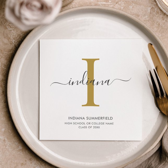 Guardanapo De Papel Monograma de formatura de 2026 Nome Festa de forma (Criador carregado)