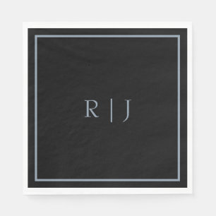 Guardanapo De Papel Monograma de Letras Negras Dusty Casamento